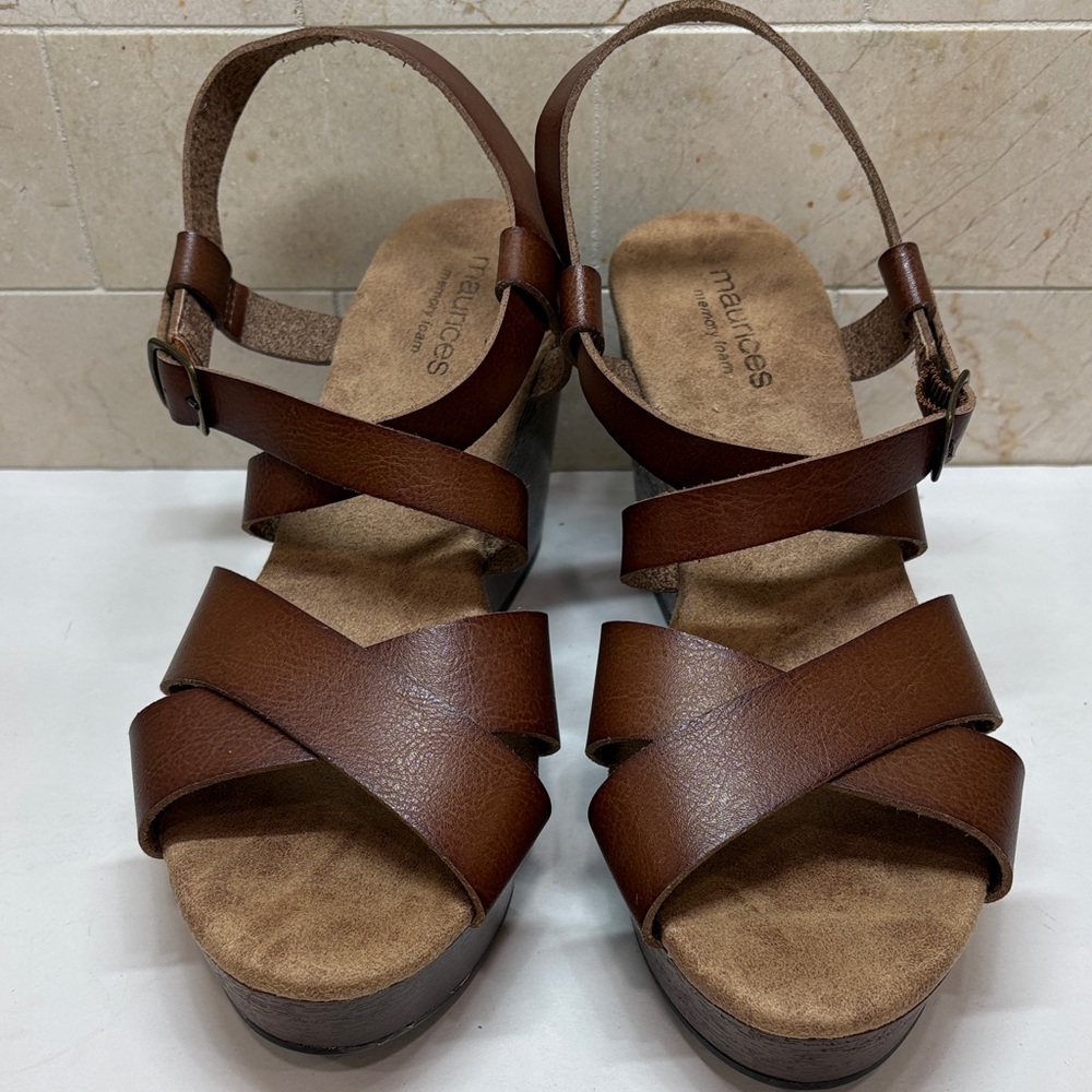 Maurices Brown Women's Wedge Sandals - Picture 3 of 12